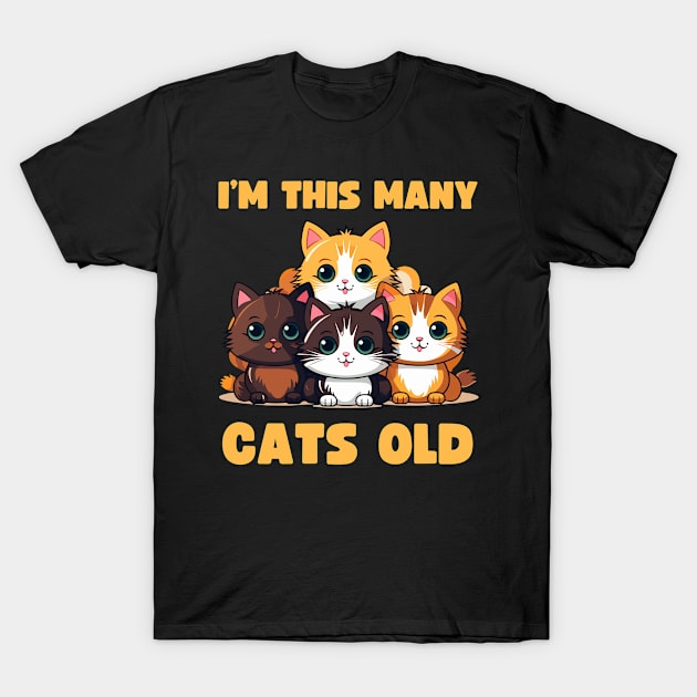 I'm This Many Cats Old 4th Birthday T-Shirt by Tony_sharo